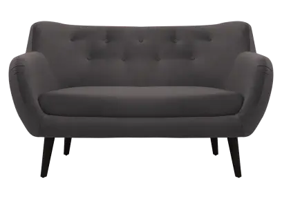 MONARCH - 2, pohovka, tmavé dřevo, čalouněná, látka tmavě šedá